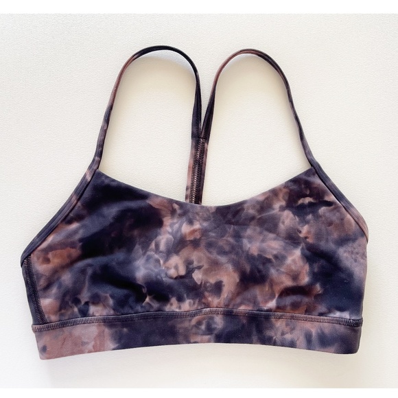 Lululemon Flow Y Sports Bra Top Racerback Tie Dye Activewear Athleisure Pink 6 - Picture 5 of 11